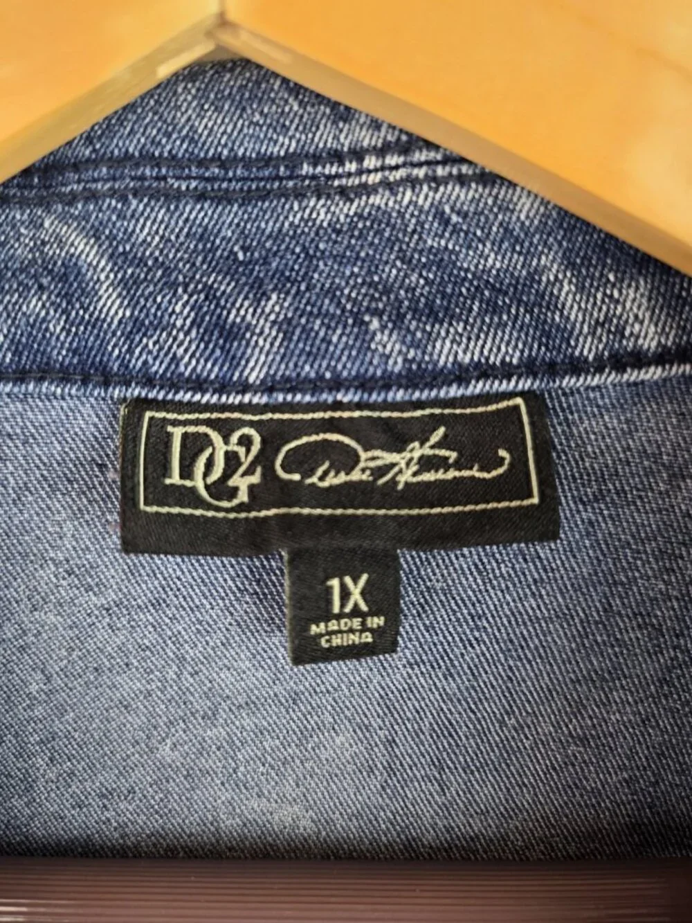DG2 Diane Gilman Jean Jacket Women's Size 1X Blue Denim Jean Coat Jacket Top